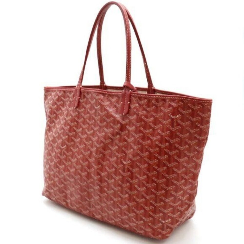 RARE Authentic Goyard Goyardine Saint Louis PM Red Shoulder Tote Bag & Pouch - Picture 5 of 16